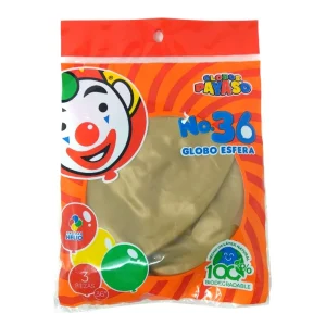 Globo Esfera Dorado #36 - Globos Payaso - 3 piezas