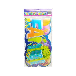 Feliz Cumpleaños Letrero Móvil Papel Diseño y Color 3 Pzas