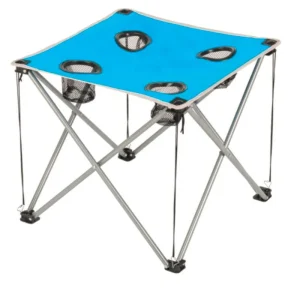 Mesita Plegable Azul con Porta Vaso