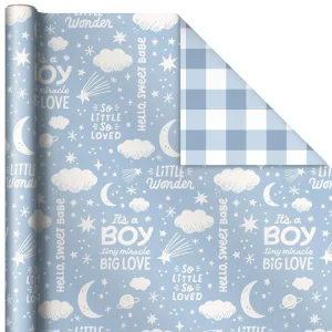 Hallmark Papel De Regalo Reversible Bebé Azul 20Ft²
