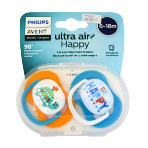Avent 2 Chupetes Ultra Air 6-18M / Happy Turtle